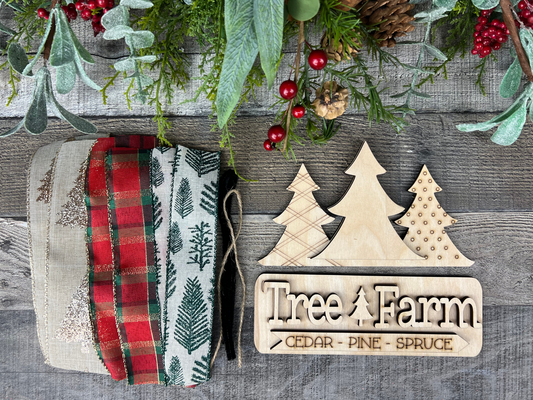 Tree Farm Christmas DIY Attachment Pieces for the Jackie Interchangeable 12" Round Hanging Sign
