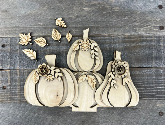Fall Pumpkins Interchangeable Basket Insert