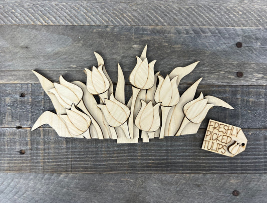 Spring Tulips Interchangeable Basket Insert