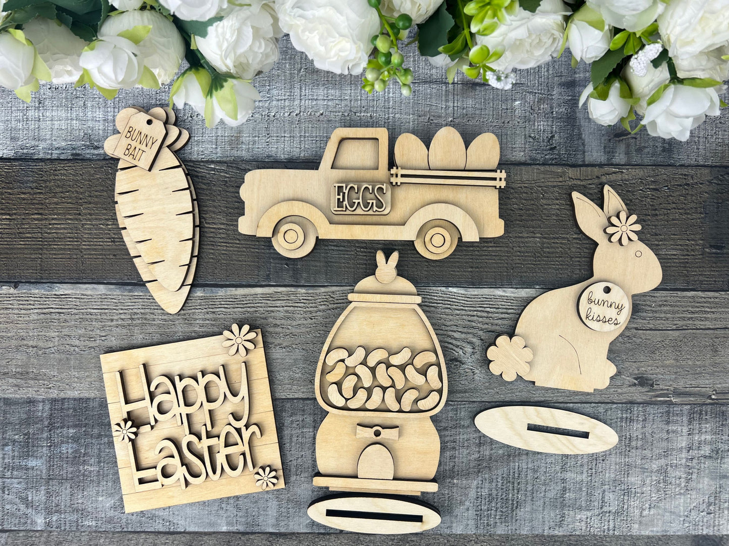 Bunny Kisses DIY Tiered Tray Easter Decor | Farmhouse Style Rustic DIY Craft Supplies