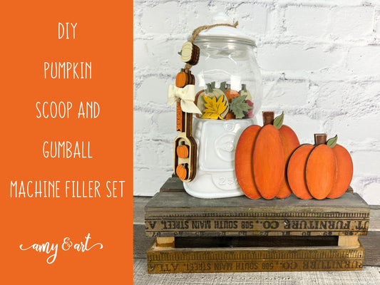 DIY Pumpkin Scoop and Bowl Filler | Bowl Filler, Scoop and Mini-Sign Decorative Tray Set