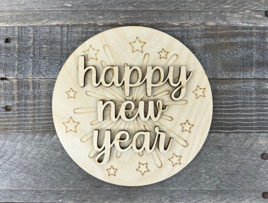 New Year's DIY Round Insert for The Emma Interchangeable Shelf Sitter