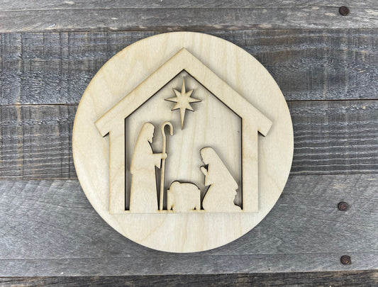 Nativity Christmas DIY Round Insert for The Emma Interchangeable Shelf Sitter