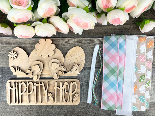 Easter Bunny Butt DIY Attachment Pieces for the Jackie Interchangeable 12" Round Hanging Sign