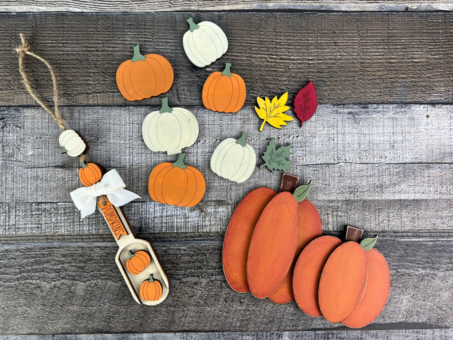 DIY Pumpkin Scoop and Bowl Filler | Bowl Filler, Scoop and Mini-Sign Decorative Tray Set