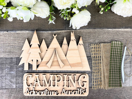 Camping DIY Attachment Pieces for the Jackie Interchangeable 12" Round Hanging Sign