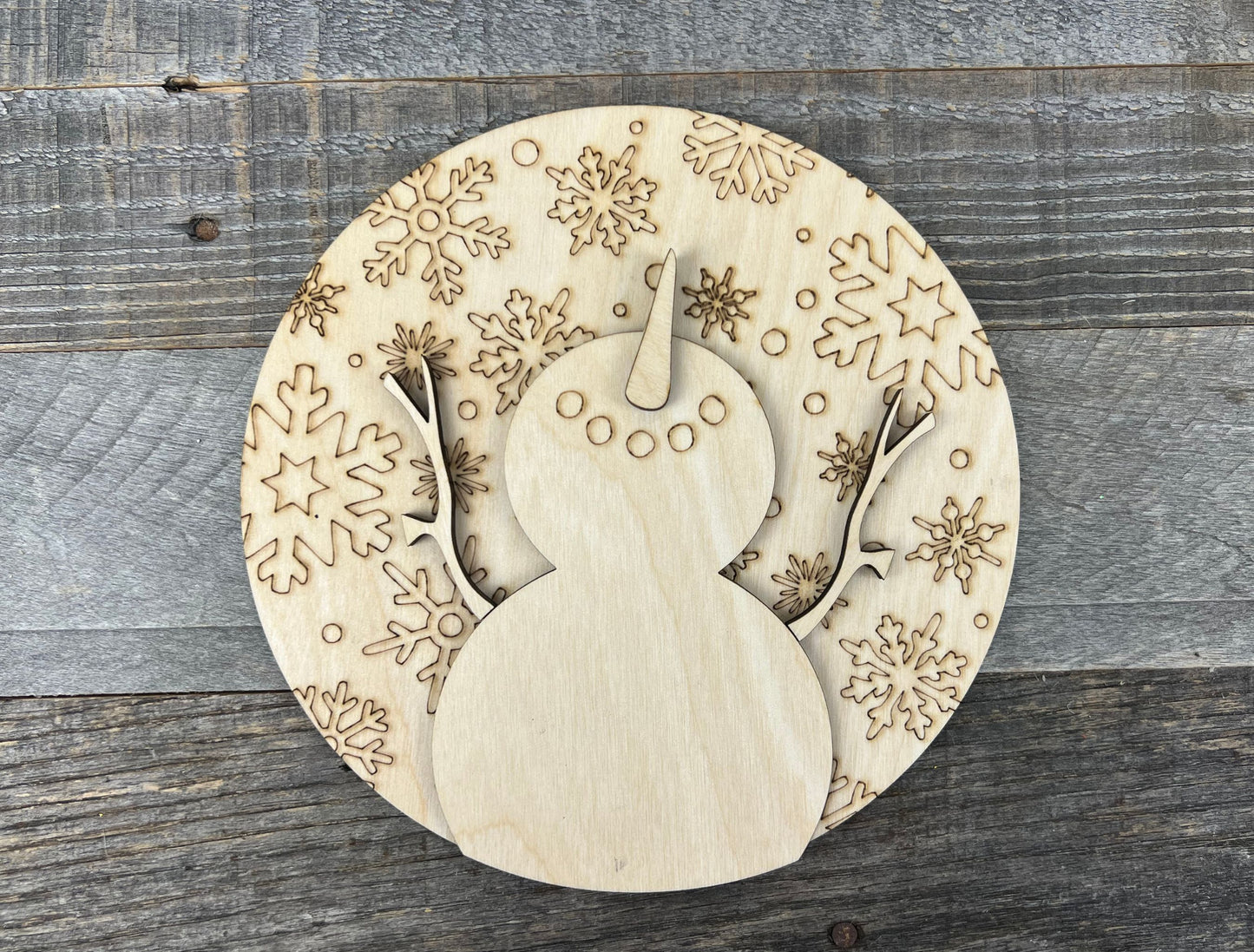 Snowman DIY Round Insert for The Emma Interchangeable Shelf Sitter