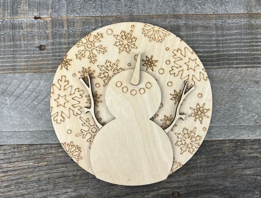 Snowman DIY Round Insert for The Emma Interchangeable Shelf Sitter