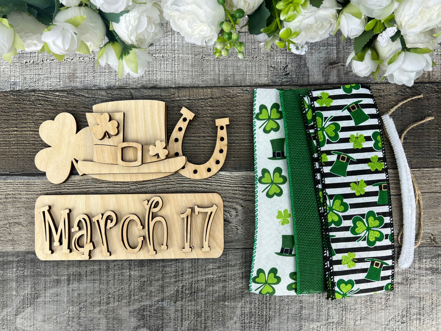 St. Patrick's Day DIY Attachment Pieces for the Jackie Interchangeable 12" Round Hanging Sign