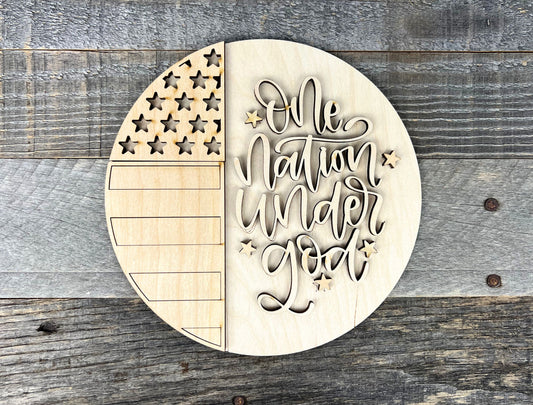 One Nation Under God DIY Round Insert for The Emma Interchangeable Shelf Sitter