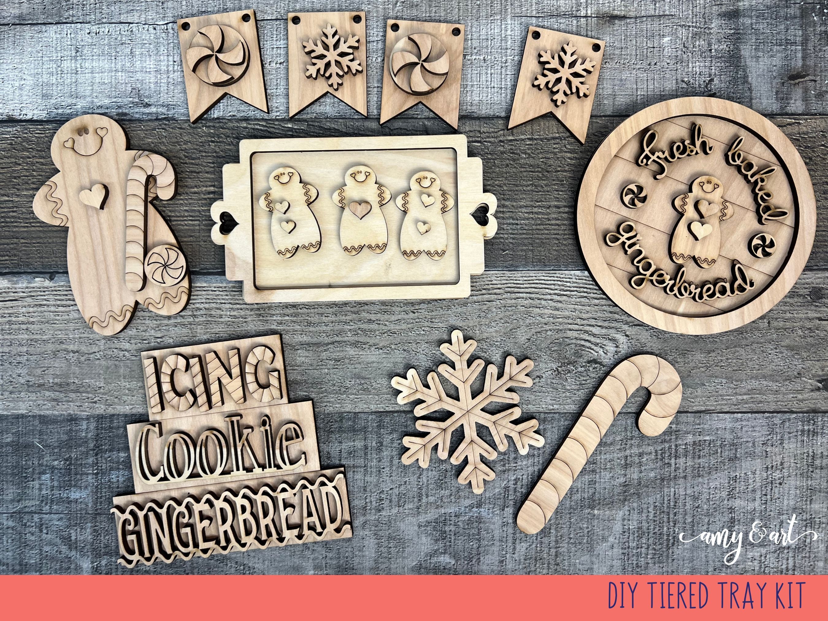 Gingerbread-Themed DIY Tiered Tray Decor Kit – Amy & Art Designs