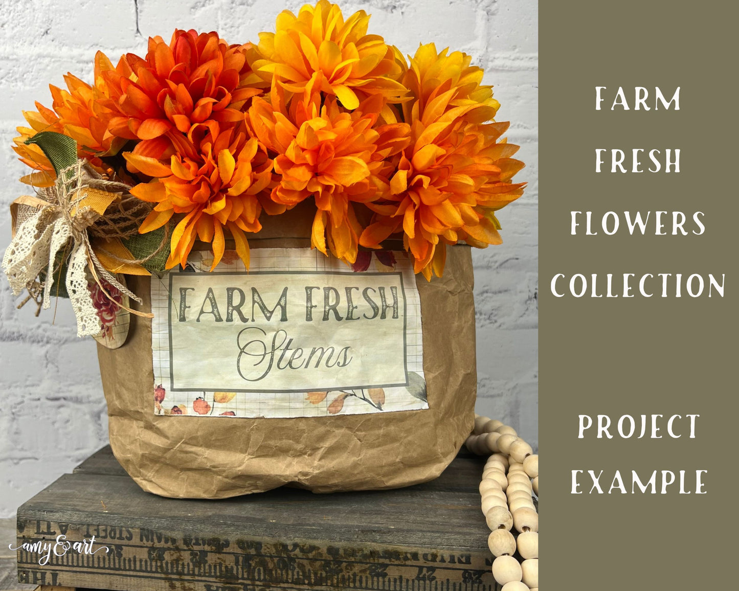 Farm Fresh Fall Flowers Printable Bundle | DIY Digital Download