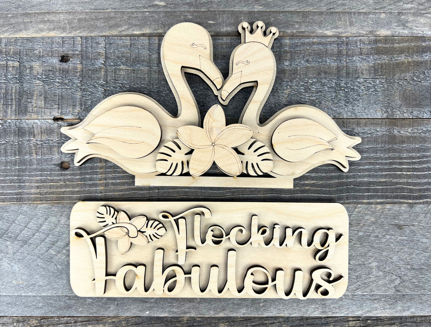 Flamingo Insert for the Jackie Interchangeable 12" Round Hanging Sign