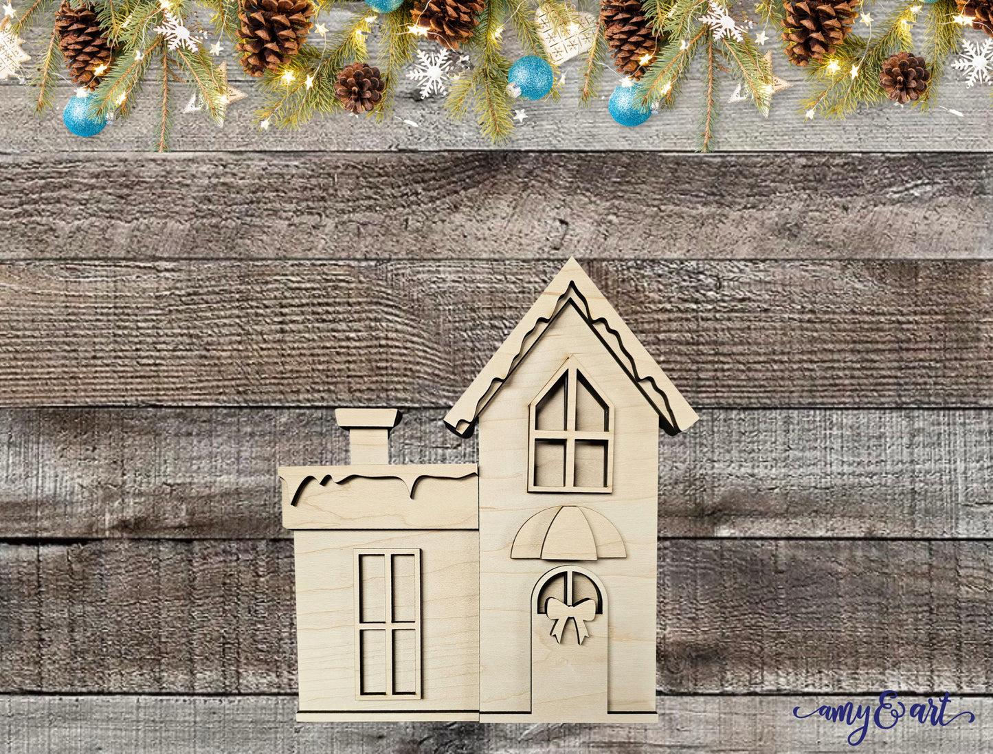Christmas Village DIY Shelf Sitter Set | Farmhouse Style Decor