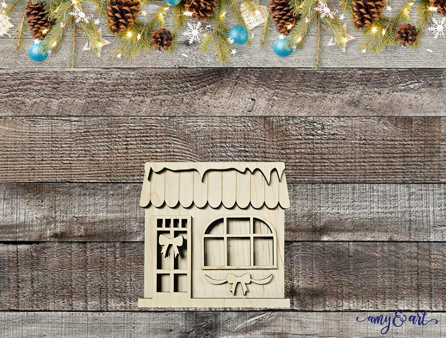 Christmas Village DIY Shelf Sitter Set | Farmhouse Style Decor
