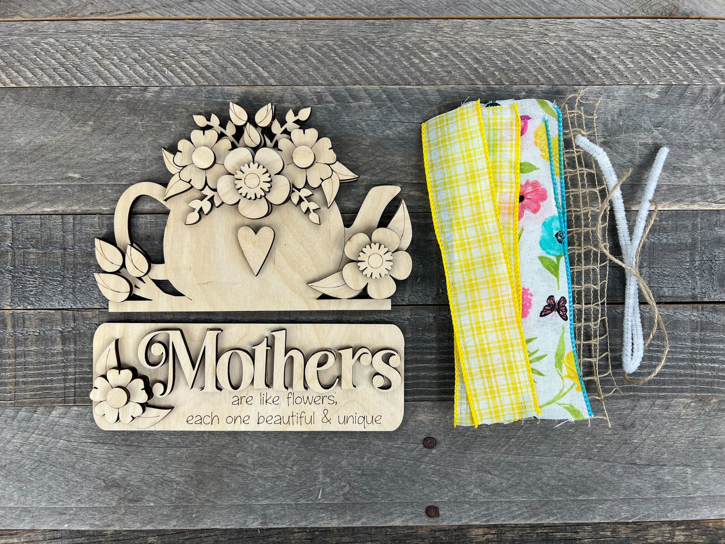 Mother's Day Teapot Insert for the Jackie Interchangeable 12" Round Hanging Sign