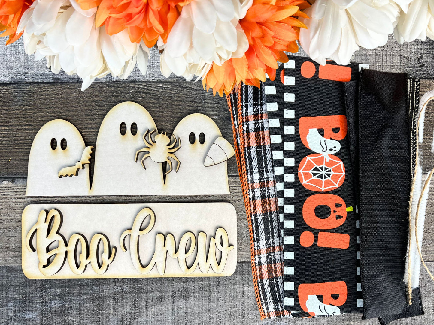 Boo Crew Halloween DIY Attachment Pieces for the Jackie Interchangeable 12" Round Hanging Sign