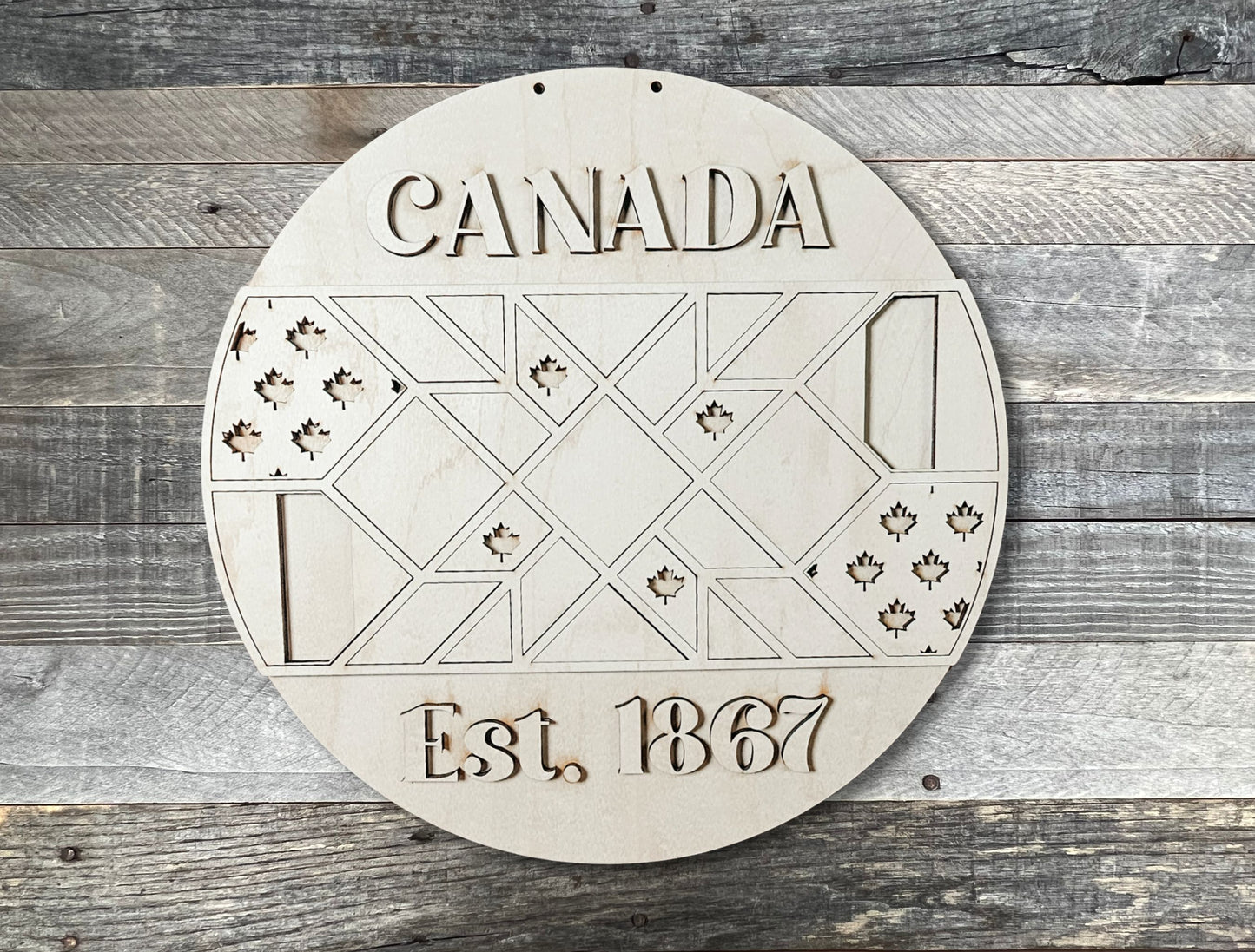 Canadian Barn Quilt Door Hanger| DIY Farmhouse Style Decor