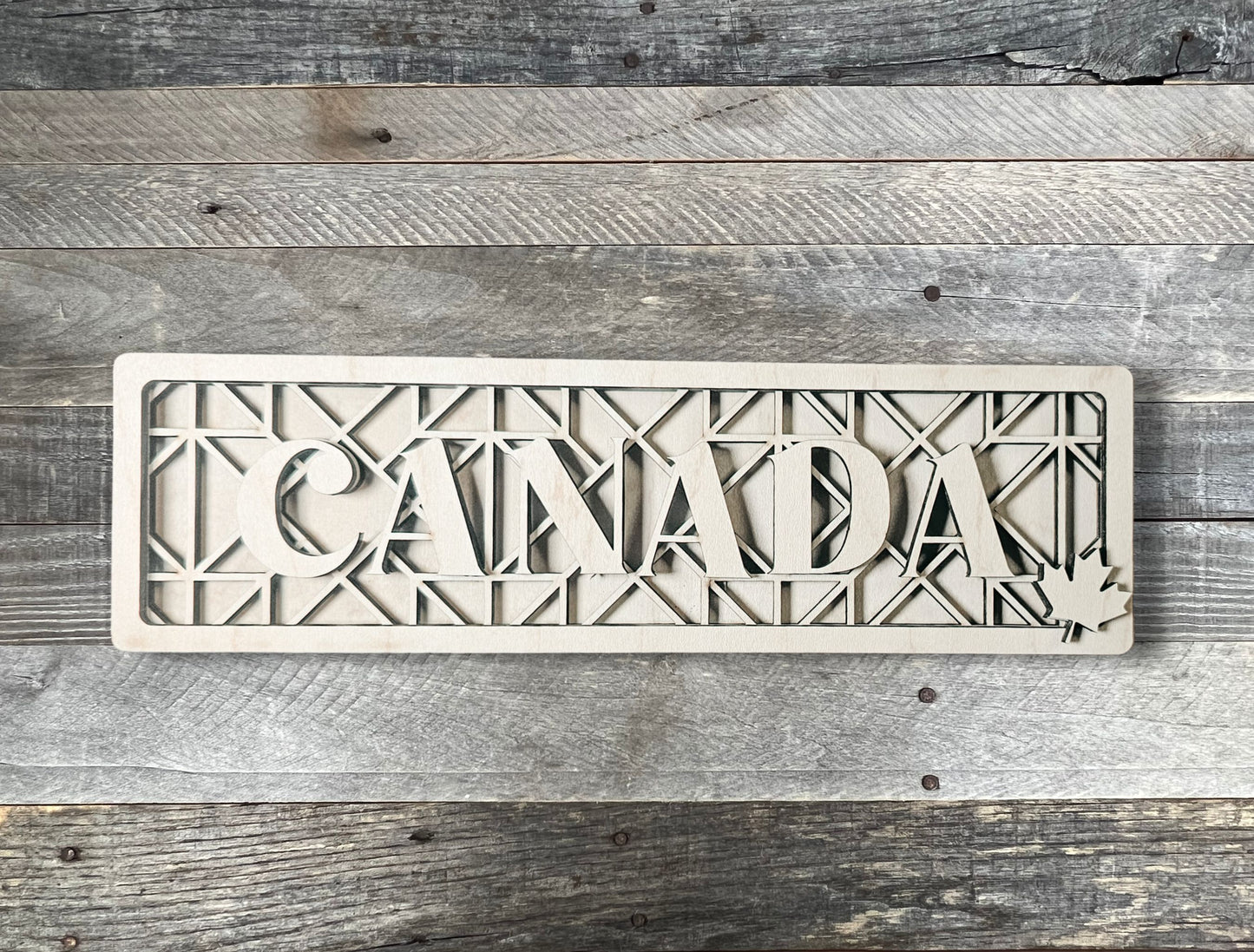 Canadian Barn Quilt Chunky Shelf Sitter | DIY Farmhouse Style Decor