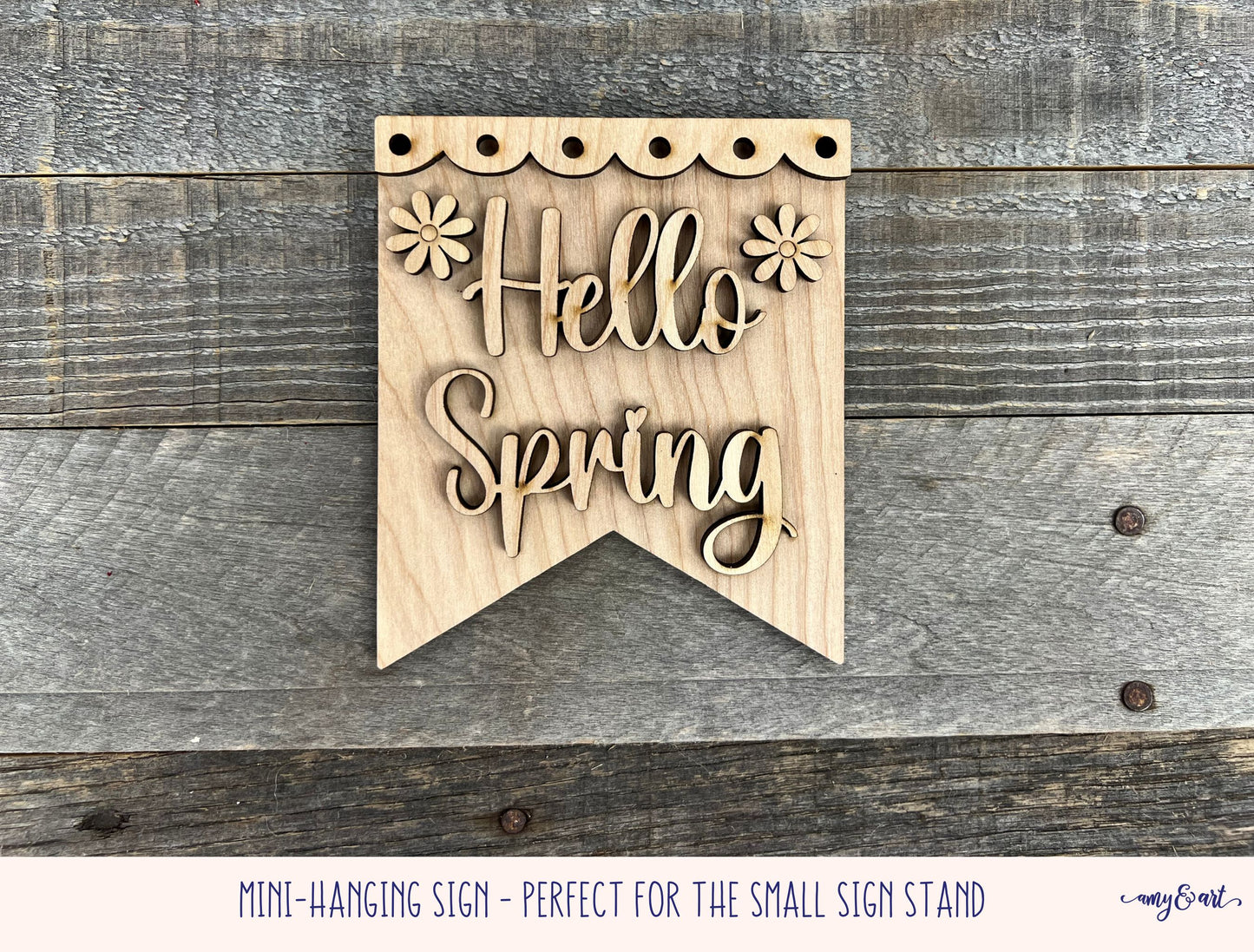 Hello Spring DIY Mini-Hanging Sign