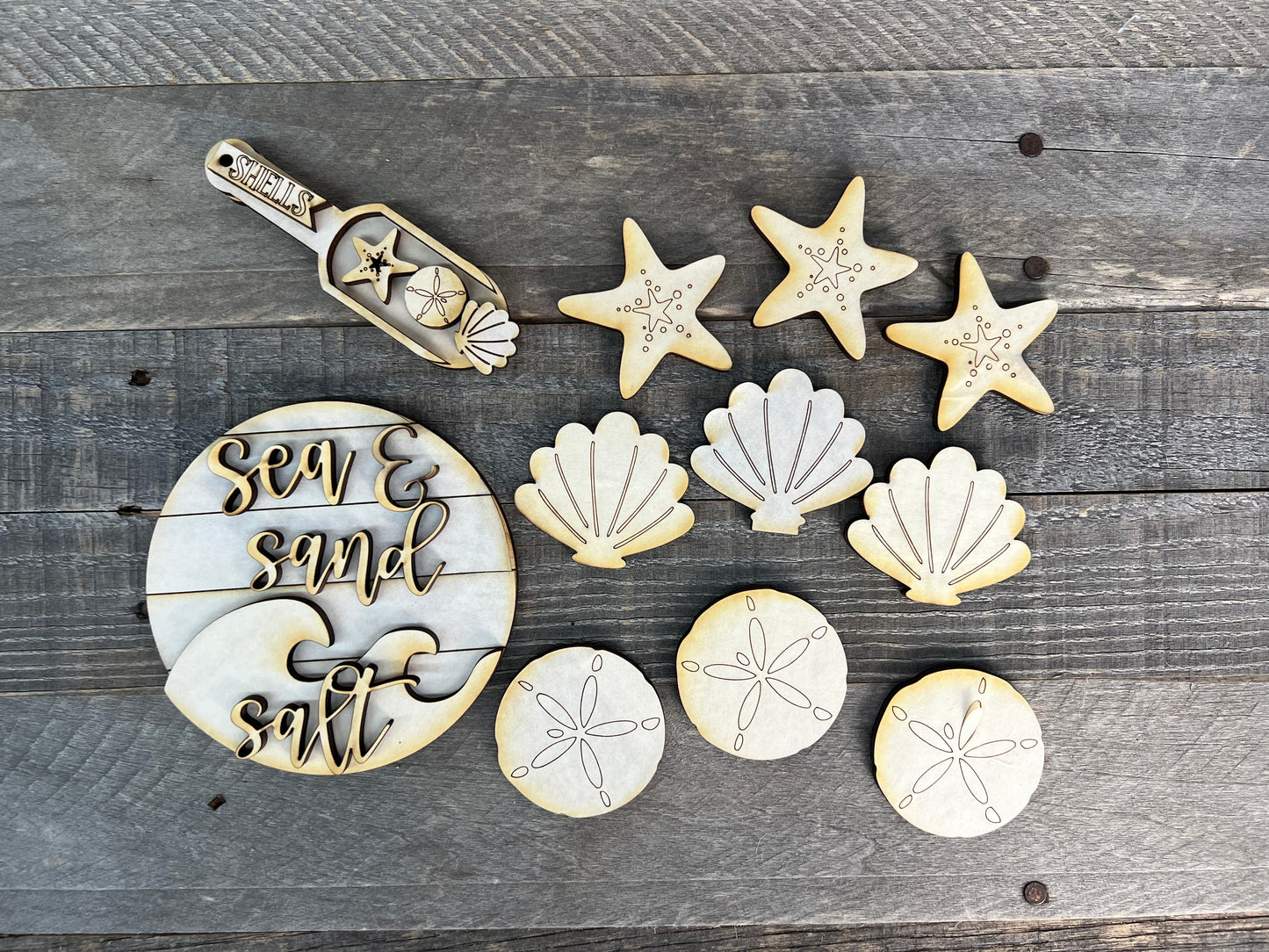 DIY Beach-Themed Gumball Filler Set | Bowl Filler, Scoop and Mini-Sign Decorative Tray Set