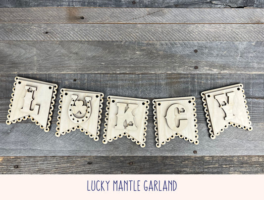 Lucky DIY Mantel Garland | Farmhouse Style St. Patrick's Day Banner Decor