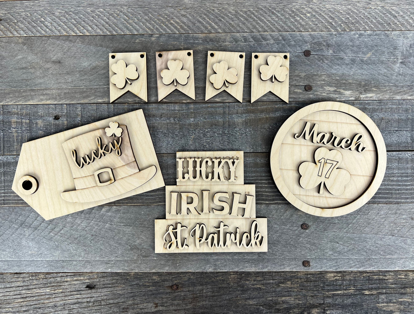 St. Patrick's Day Lucky DIY Tiered Tray Decor Set | Farmhouse Style Home Decor