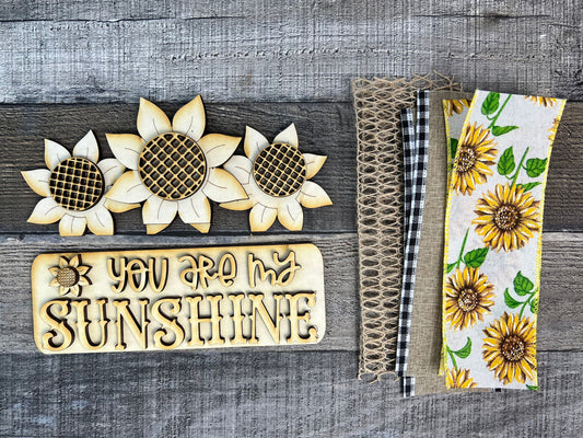 Sunflower DIY Attachment Pieces for the Jackie Interchangeable 12" Round Hanging Sign