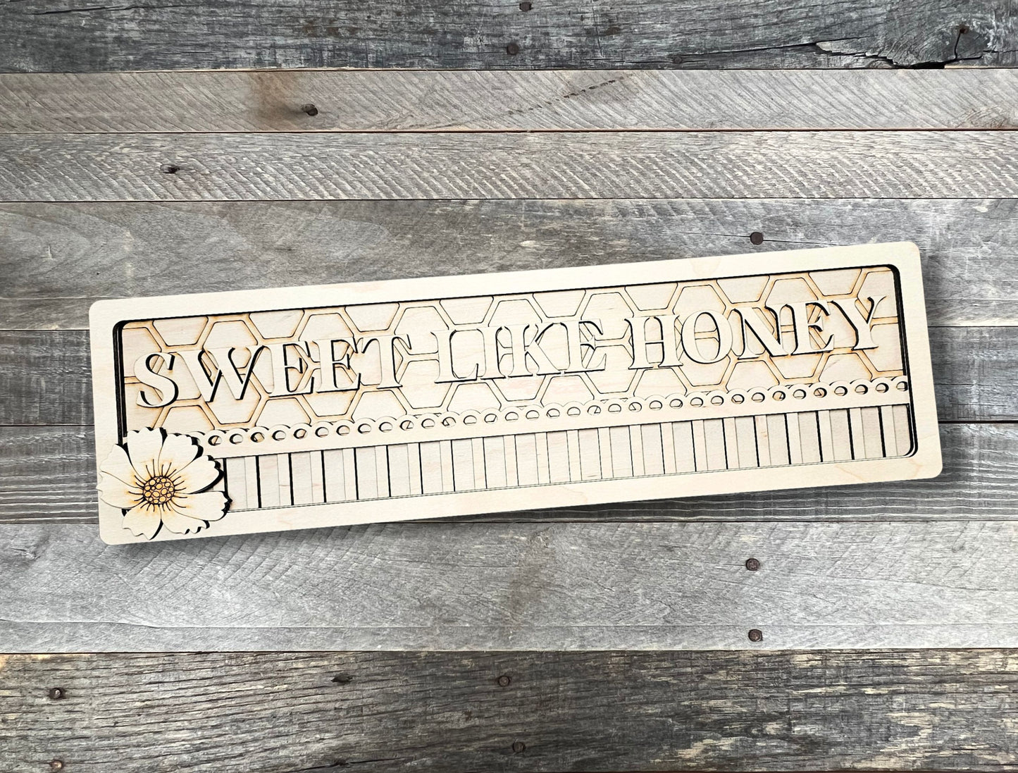 Sweet Like Honey Bee Themed Chunky Shelf Sitter - DIY Wood Cutout Kit