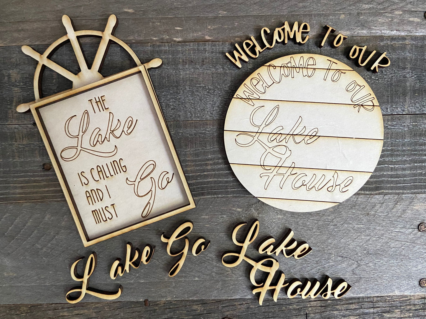 Lake House DIY Tiered Tray Kit | Farmhouse Style DIY Decor