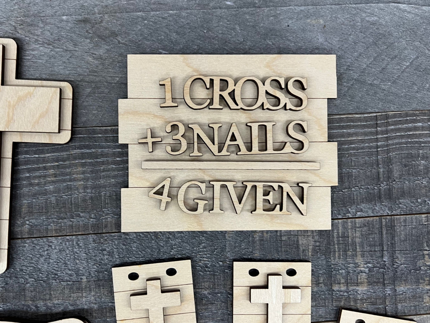 DIY He is Risen Easter Tiered Tray Decor | Faith Based Wood Cutout Crafting Supplies