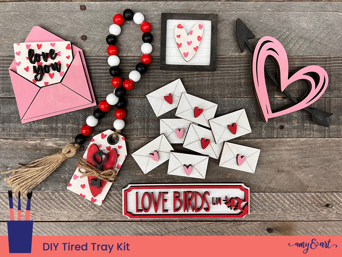 Valentine’s Day Love Birds DIY Tiered Tray Decor | Farmhouse Style Home Decor