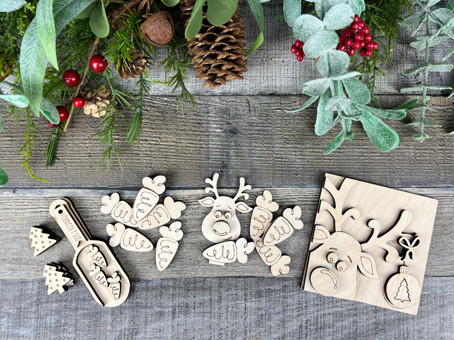 Reindeer DIY Scoop and Bowl Filler | Bowl Filler, Scoop and Mini-Sign Decorative Tray Set