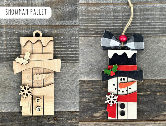 DIY Pallet Snowman Ornament