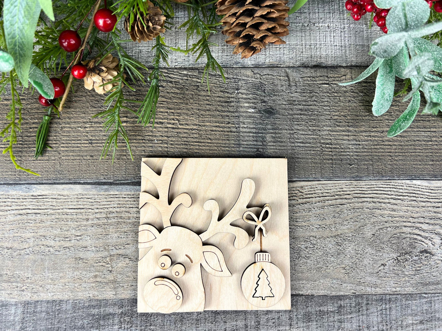 Reindeer DIY Scoop and Bowl Filler | Bowl Filler, Scoop and Mini-Sign Decorative Tray Set