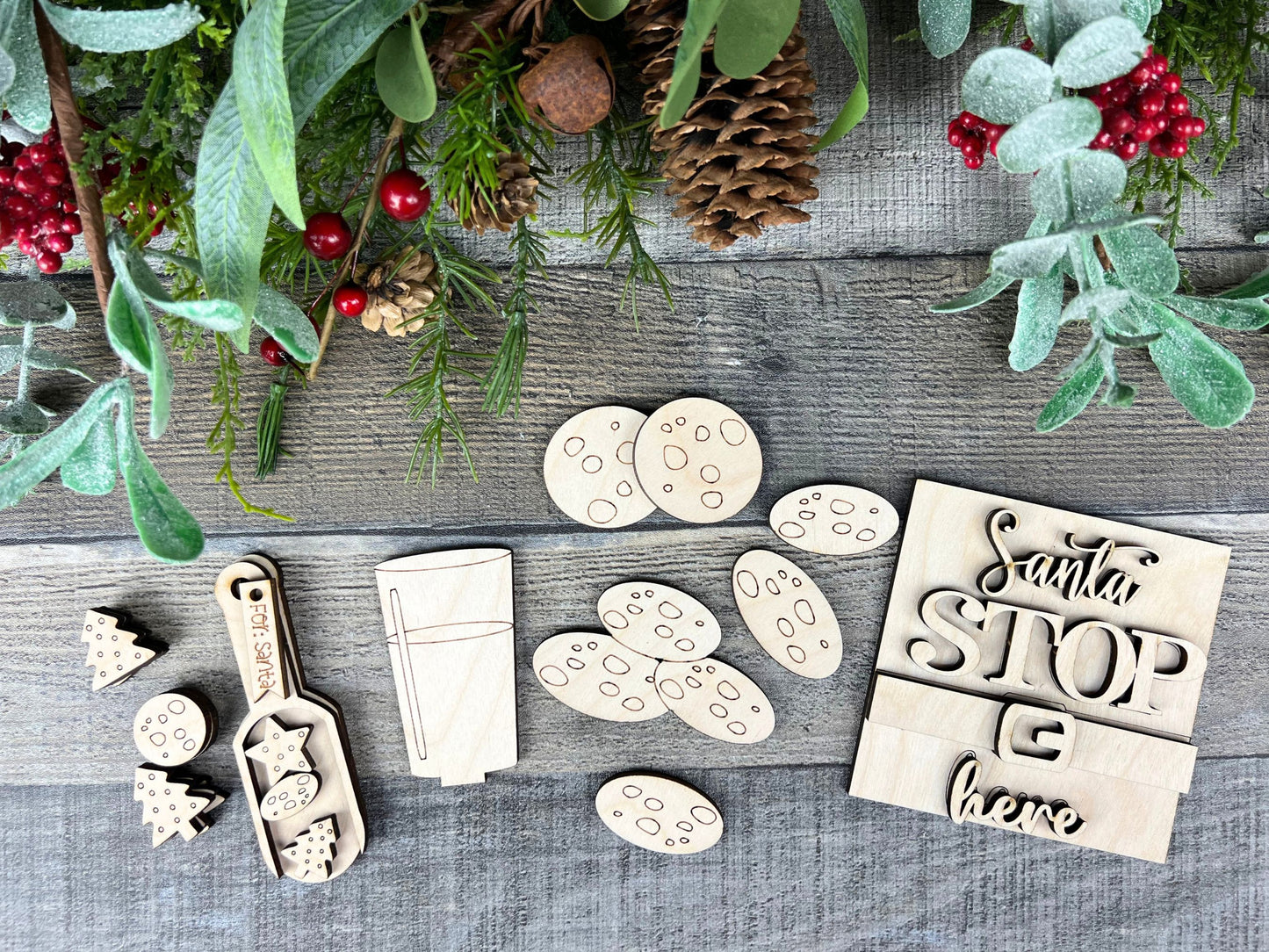 Santa Stop Here DIY Scoop and Bowl Filler | Bowl Filler, Scoop and Mini-Sign Decorative Tray Set