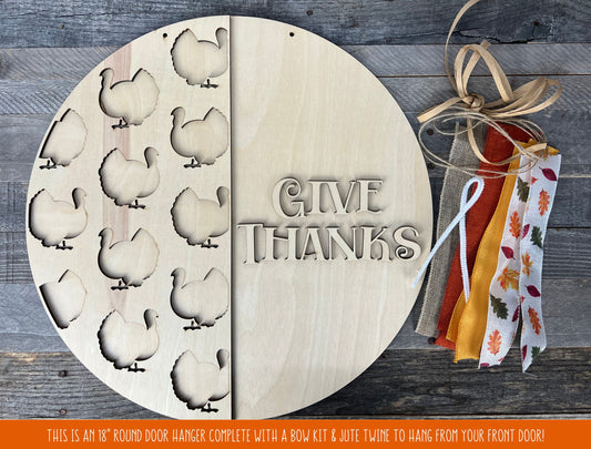 Give Thanks Door Hanger Kit | Thanksgiving DIY Farmhouse Style Decor