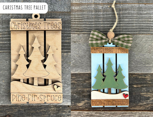 DIY Christmas Tree Pallet Ornament