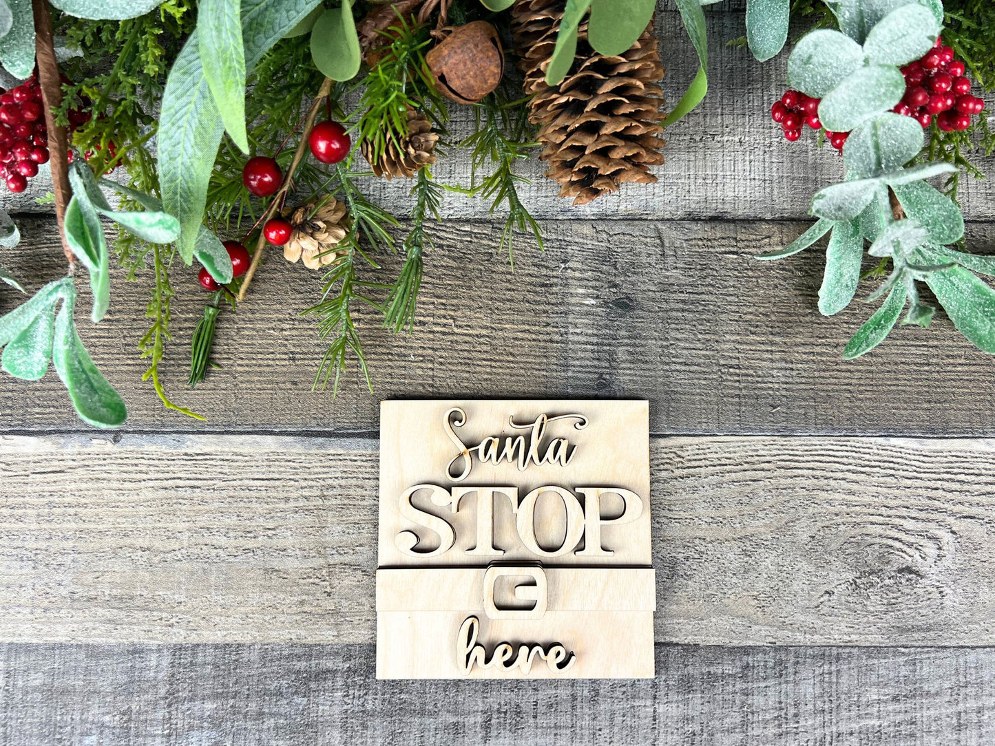 Santa Stop Here DIY Scoop and Bowl Filler | Bowl Filler, Scoop and Mini-Sign Decorative Tray Set