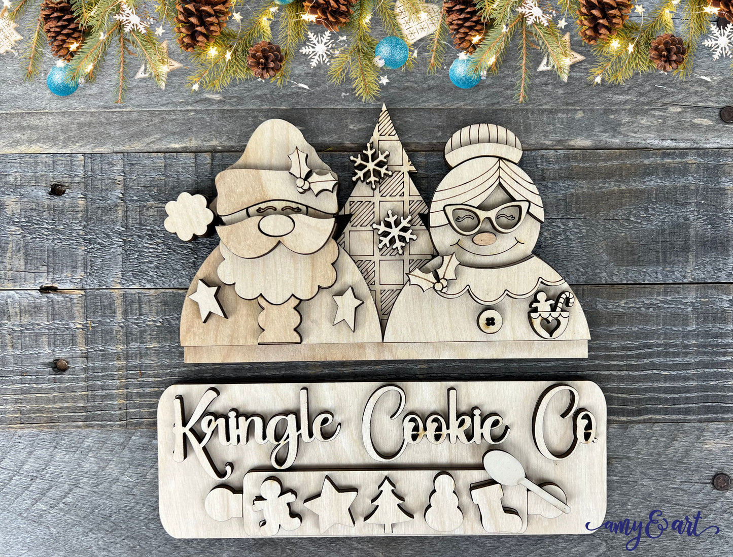 Kringle Cookie Co DIY Attachment Pieces for Interchangeable Farmhouse Style 12" Round Sign