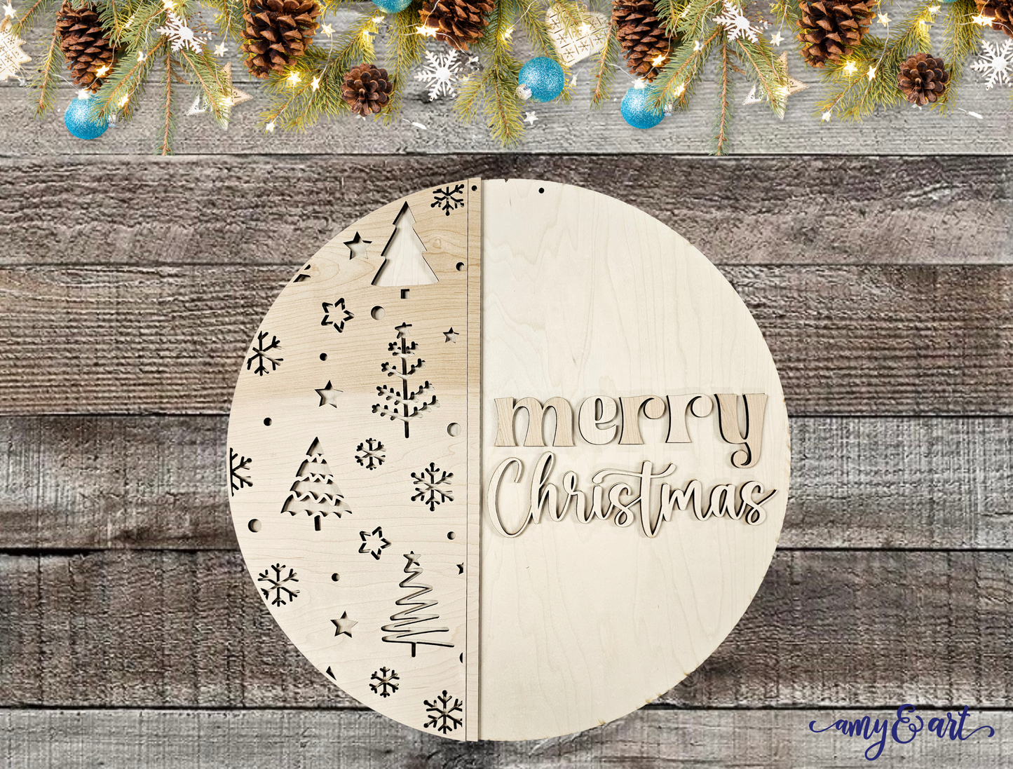 Merry Christmas Door Hanger | Christmas DIY Farmhouse Style Decor