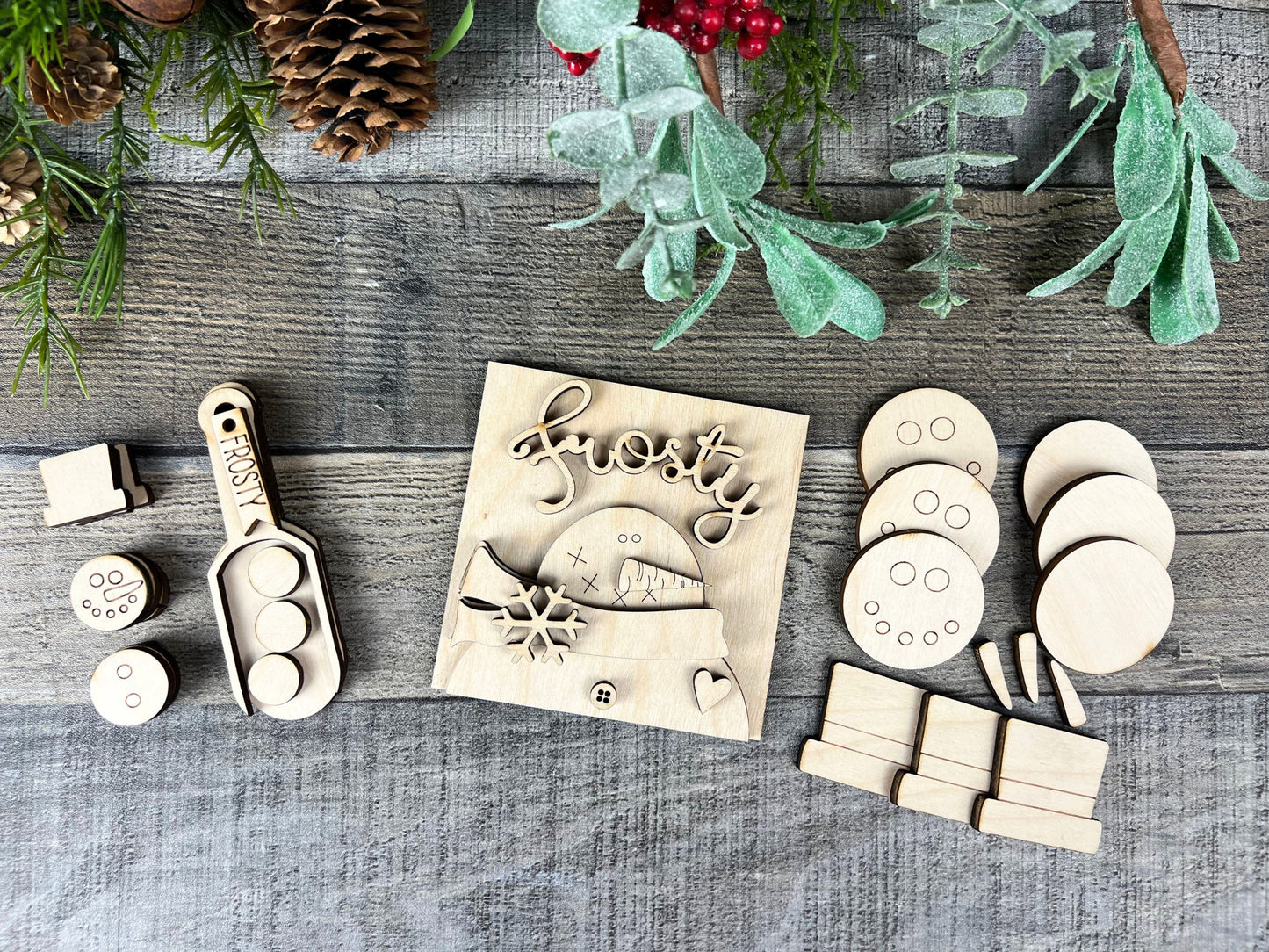 Snowman DIY Scoop and Bowl Filler | Bowl Filler, Scoop and Mini-Sign Decorative Tray Set