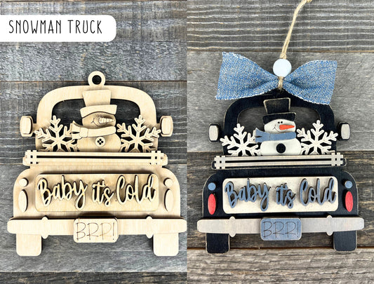 DIY Baby It's Cold Truck Ornament