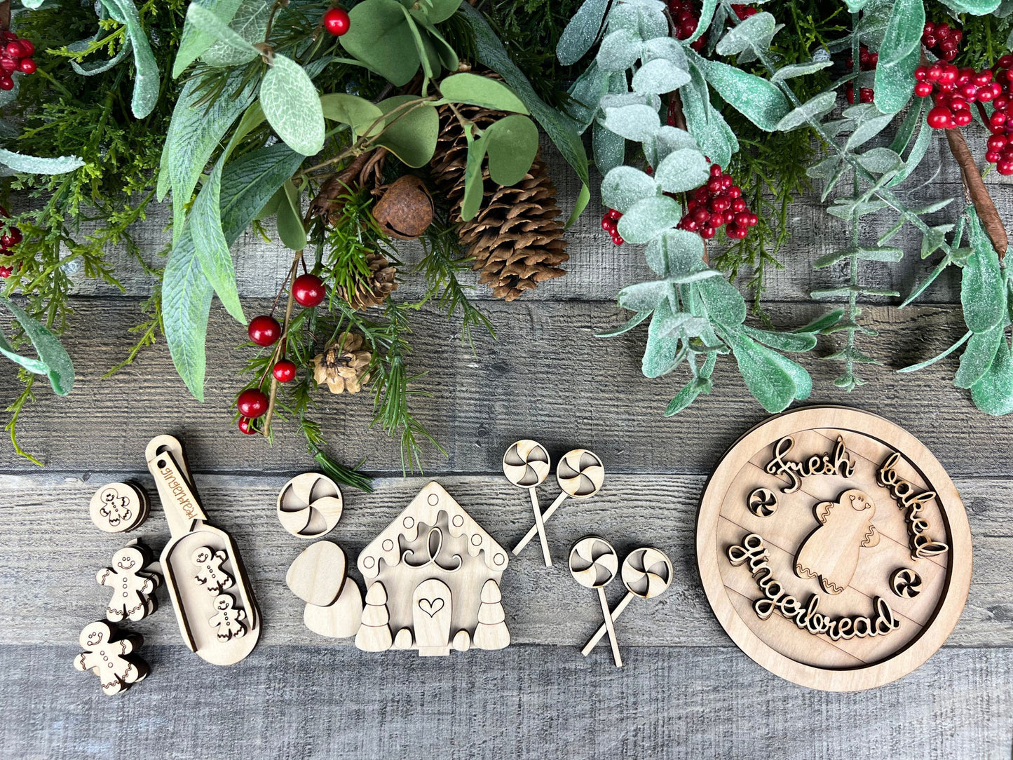 DIY Gingerbread Scoop and Bowl Filler | Bowl Filler, Scoop and Mini-Sign Decorative Tray Set