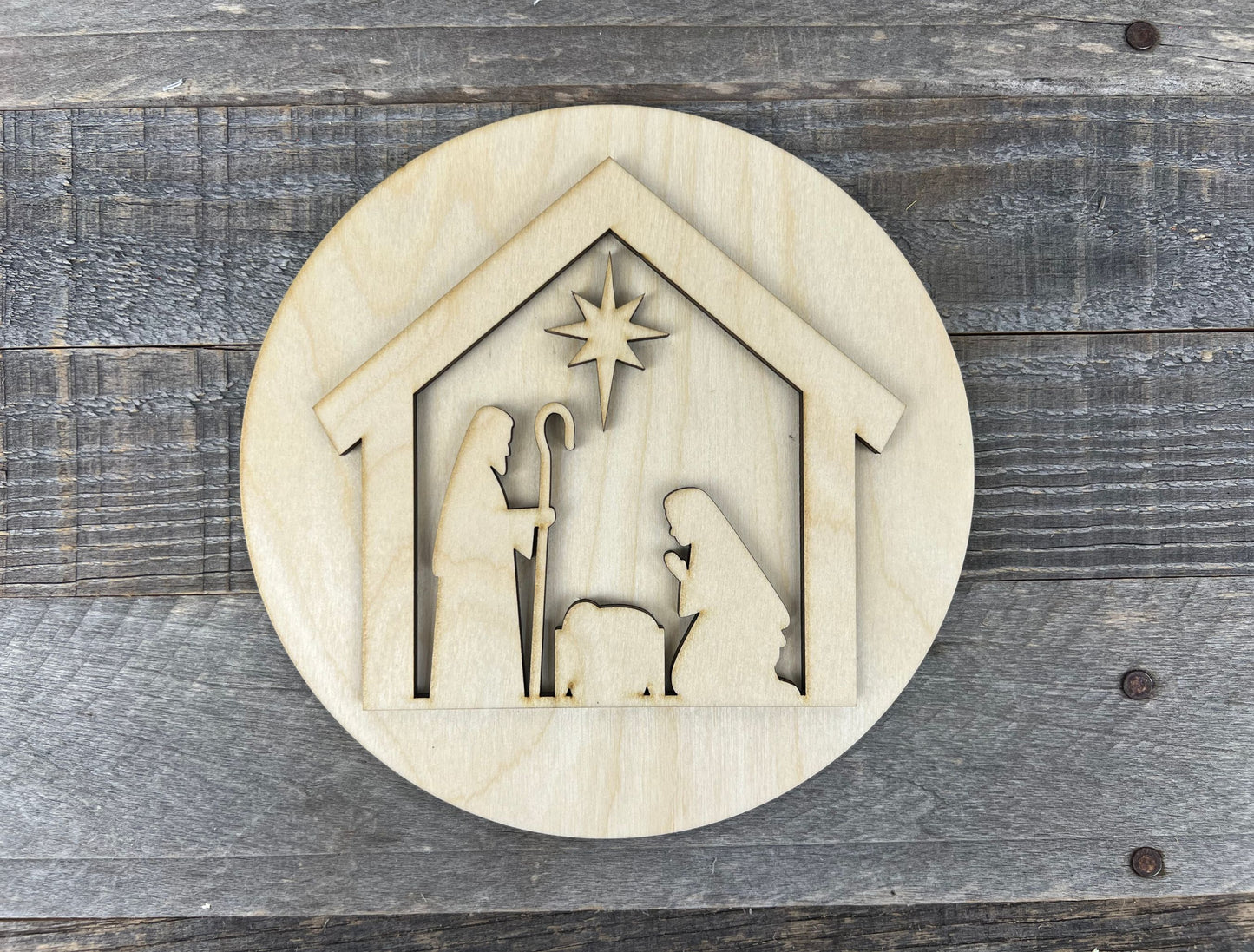 Nativity Christmas DIY Round Insert for The Emma Interchangeable Shelf Sitter