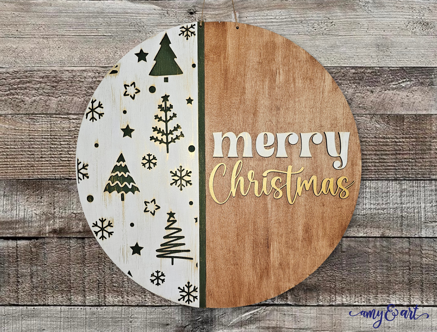 Merry Christmas Door Hanger | Christmas DIY Farmhouse Style Decor