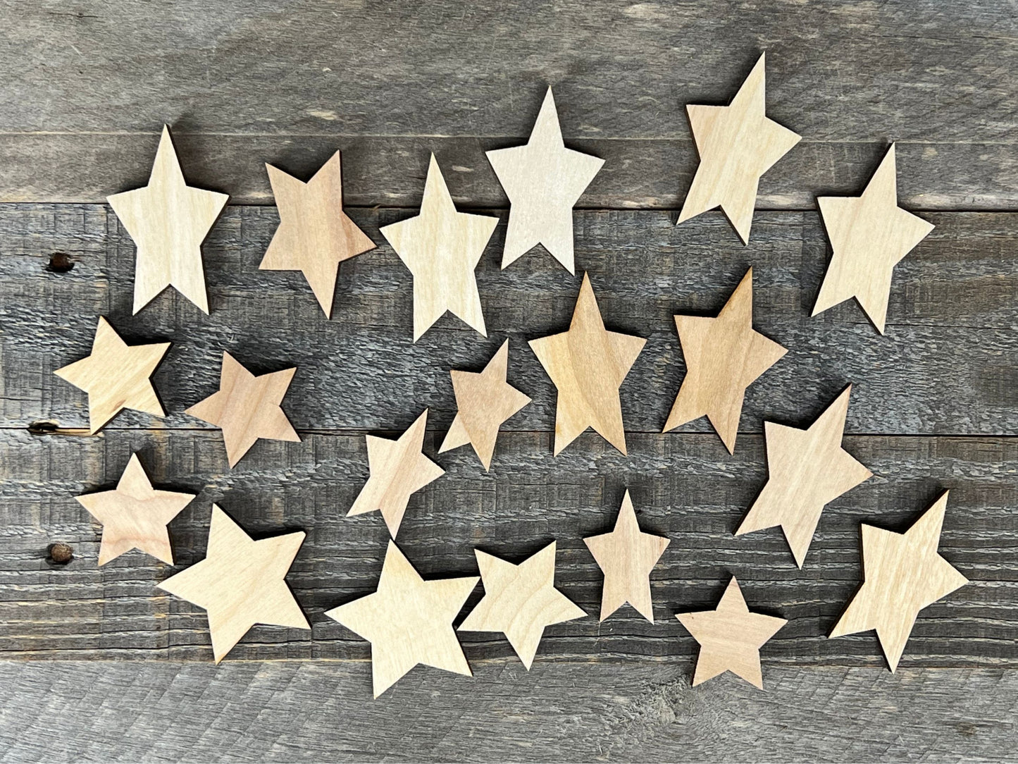 Wooden Star Embellishments | DIY Crafting Home Decor Wood Cutouts