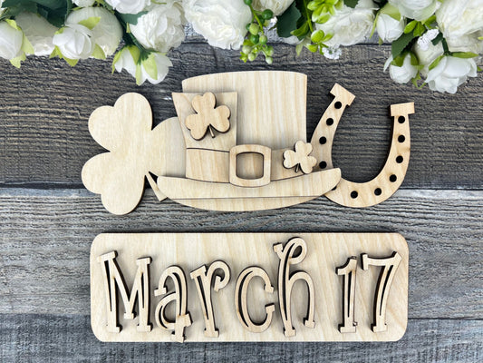 St. Patrick's Day DIY Attachment Pieces for Interchangeable Farmhouse Style 12" Round Sign