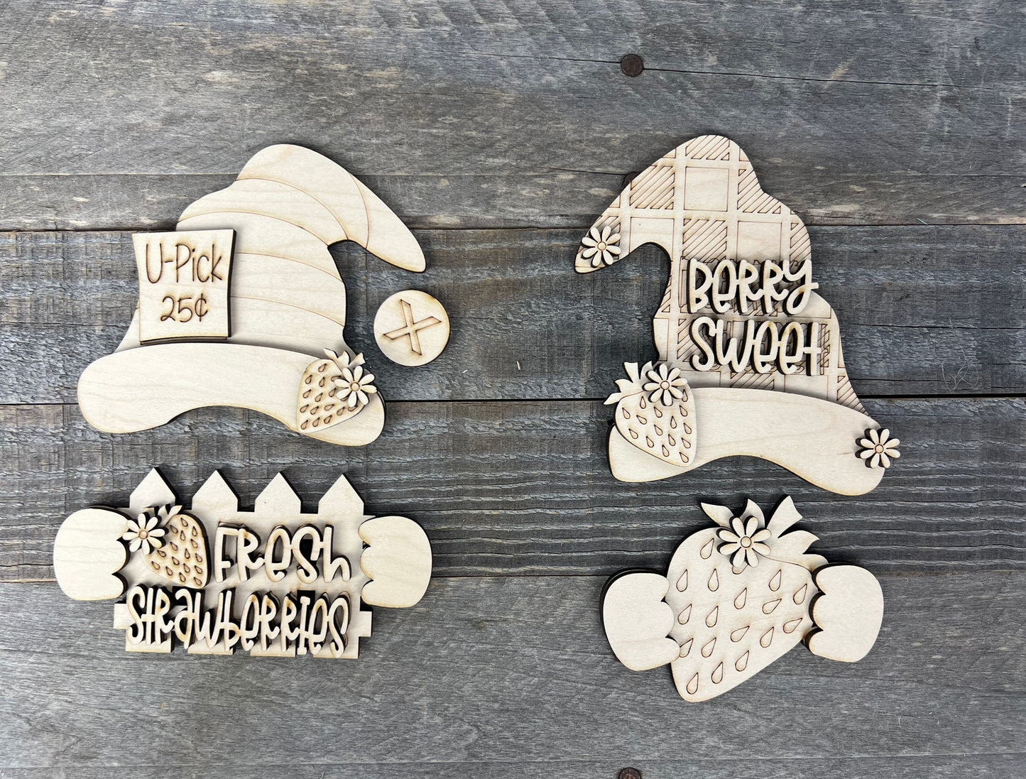 Strawberry Gnome Hands | DIY Attachments for Interchangeable Gnome Shelf Sitter Sign