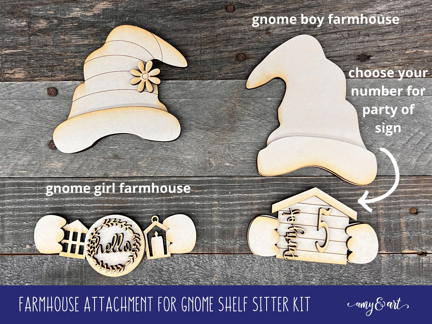 DIY Everyday Farmhouse Gnome Hands | Attachments for Interchangeable Gnome Shelf Sitter Sign